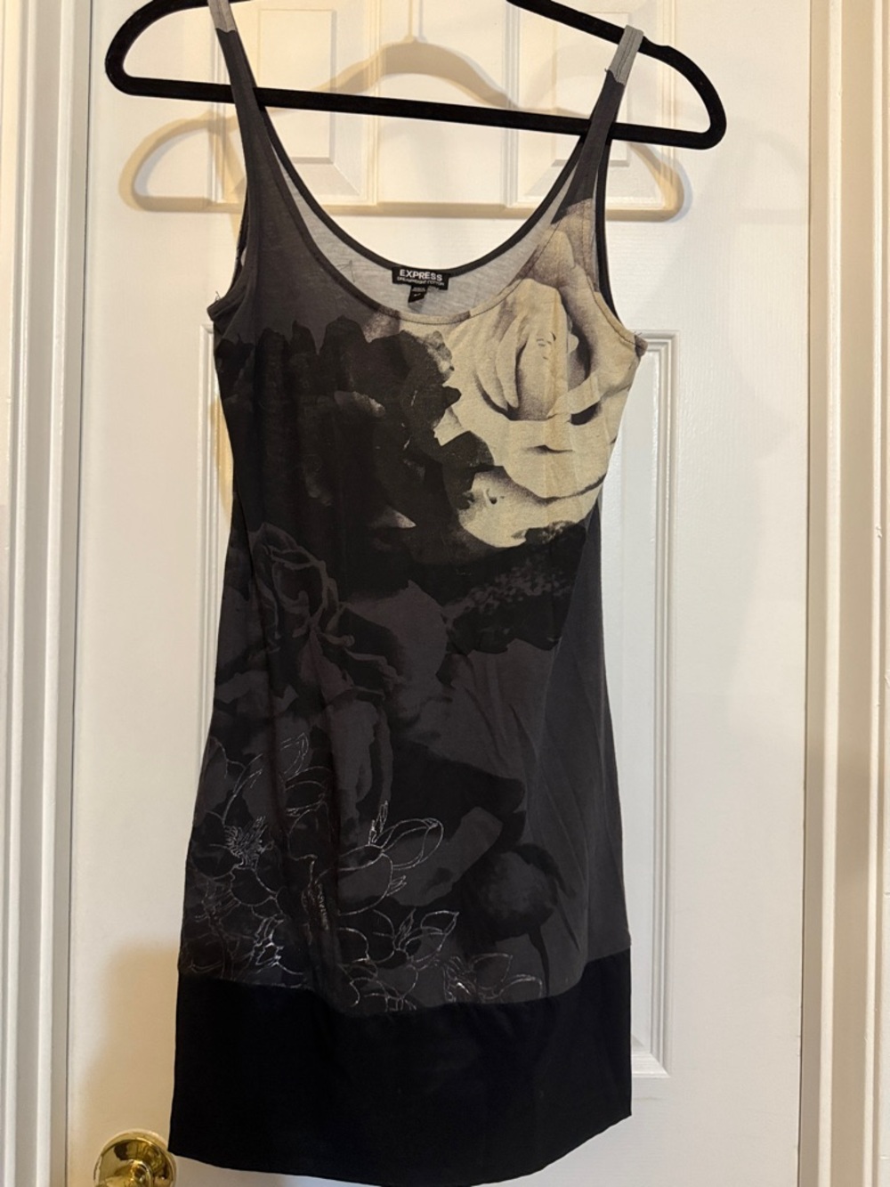 Express Black & Gray Floral Camisole Tank